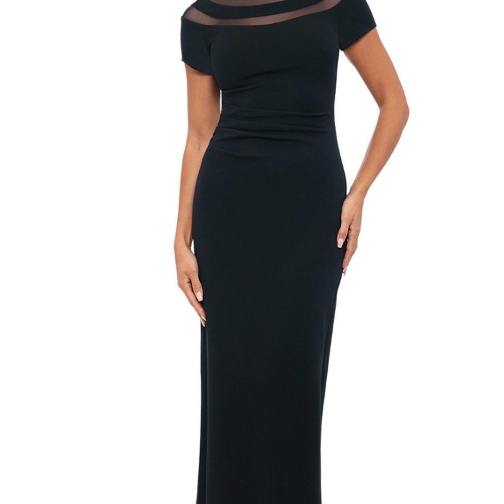Xscape Black Asymmetrical Sheath Dress Night Out